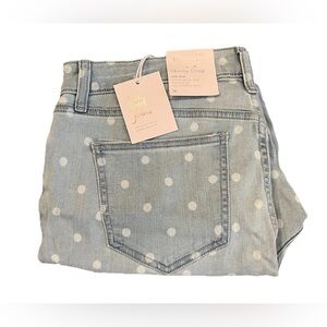 Lauren Conrad LC Jeans Jean Polka Dot Skinny Crop Mid Rise Size 16 New